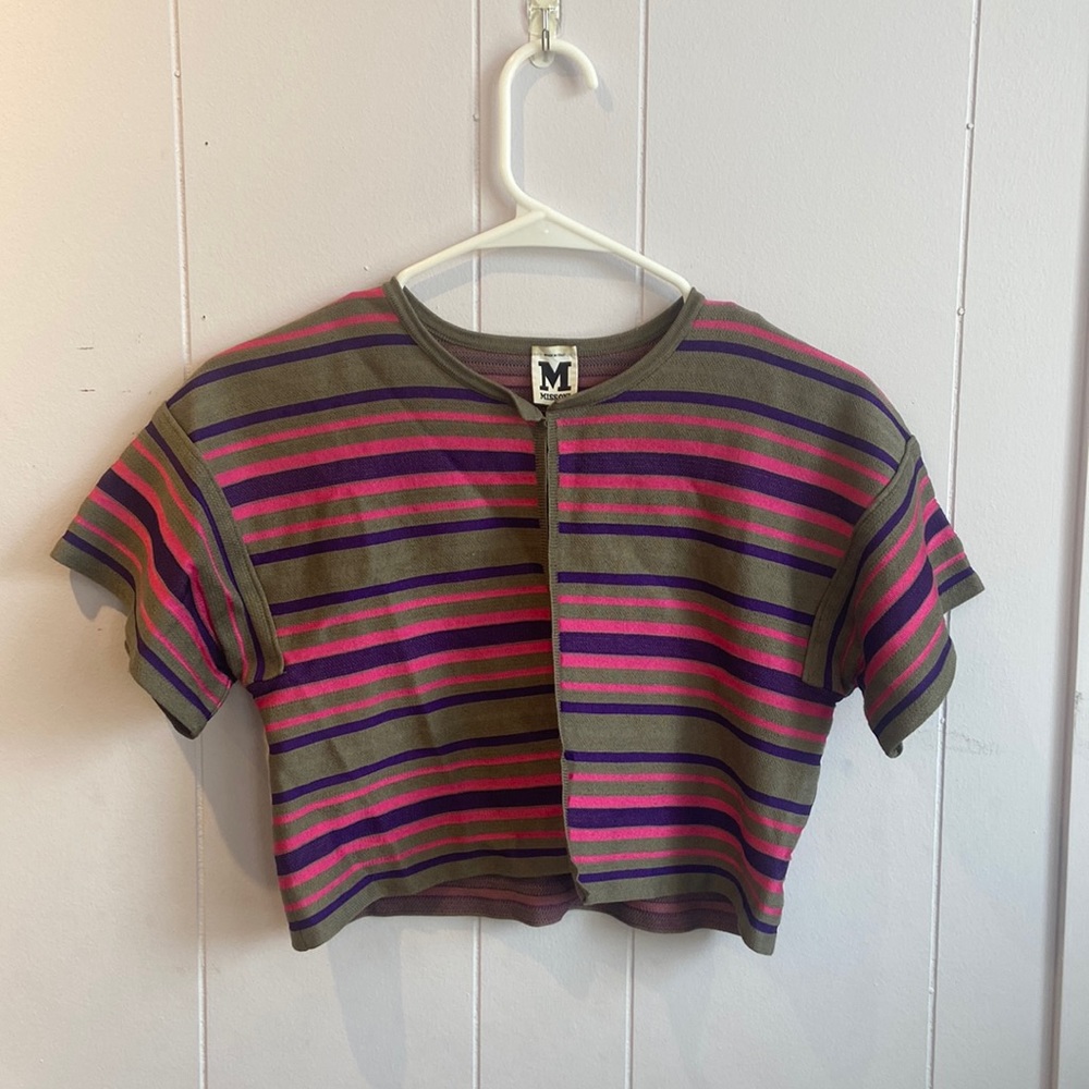 VTG M by Missoni Striped Cropped Cardigan